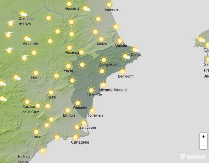 Alicante weather forecast Oct 26-29: Temperatures climb to 28°C before showers return